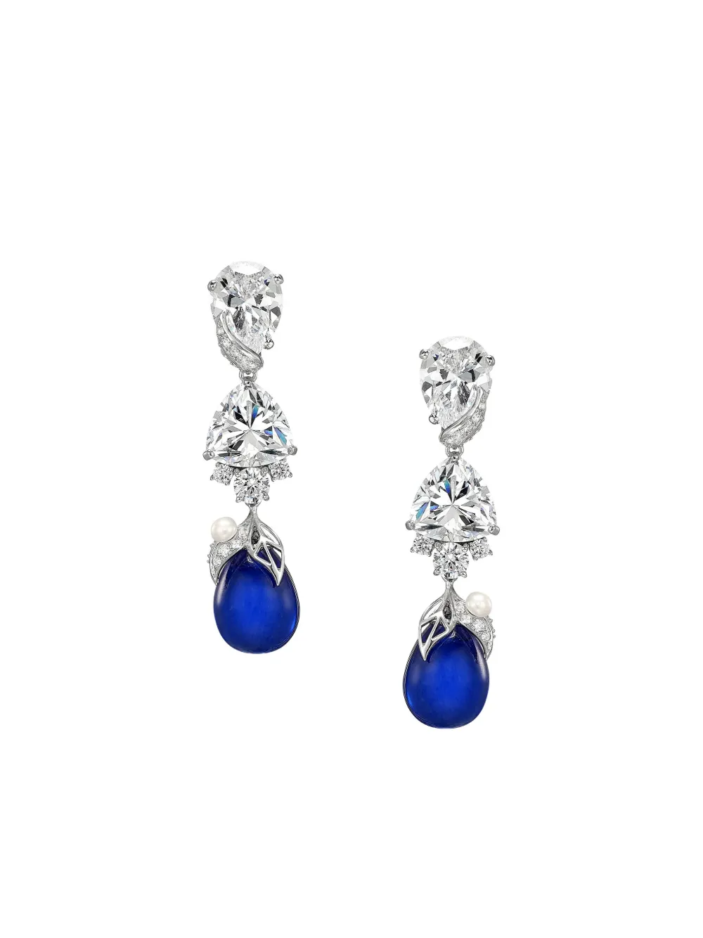 Anabela Chan Orecchini in oro 14kt e rodio vermeil con pietre - Blu