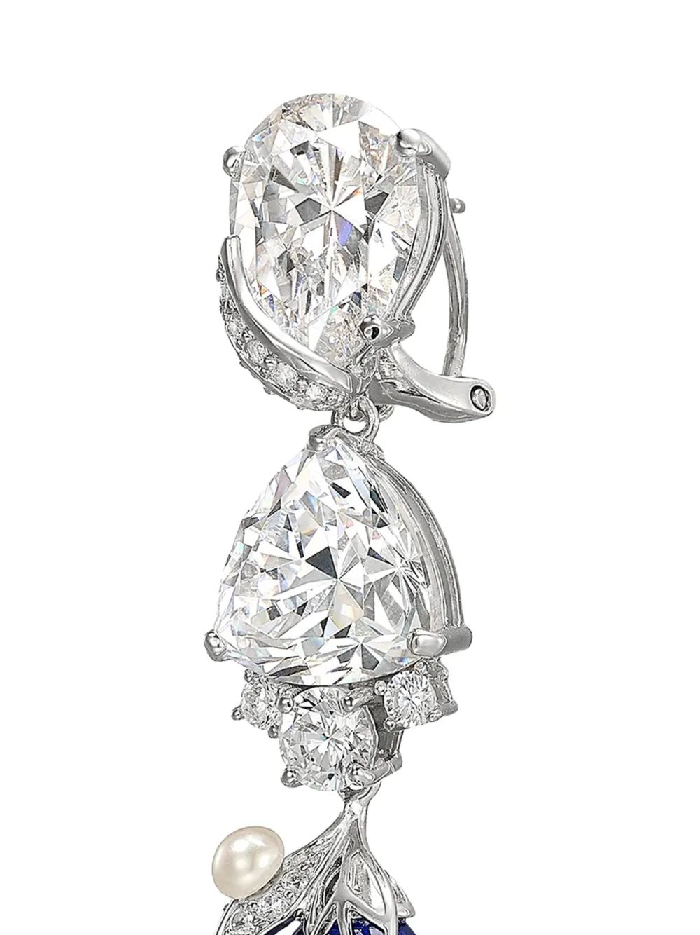 Anabela Chan Rhodium Vermeil Drop Berry Multi-stone Earrings In Metallic
