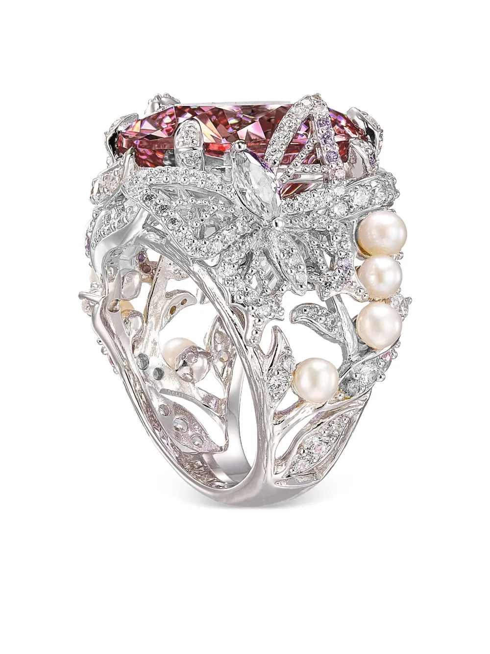 Anabela Chan позолоченное кольцо Swallowtail с камнями | Image 2