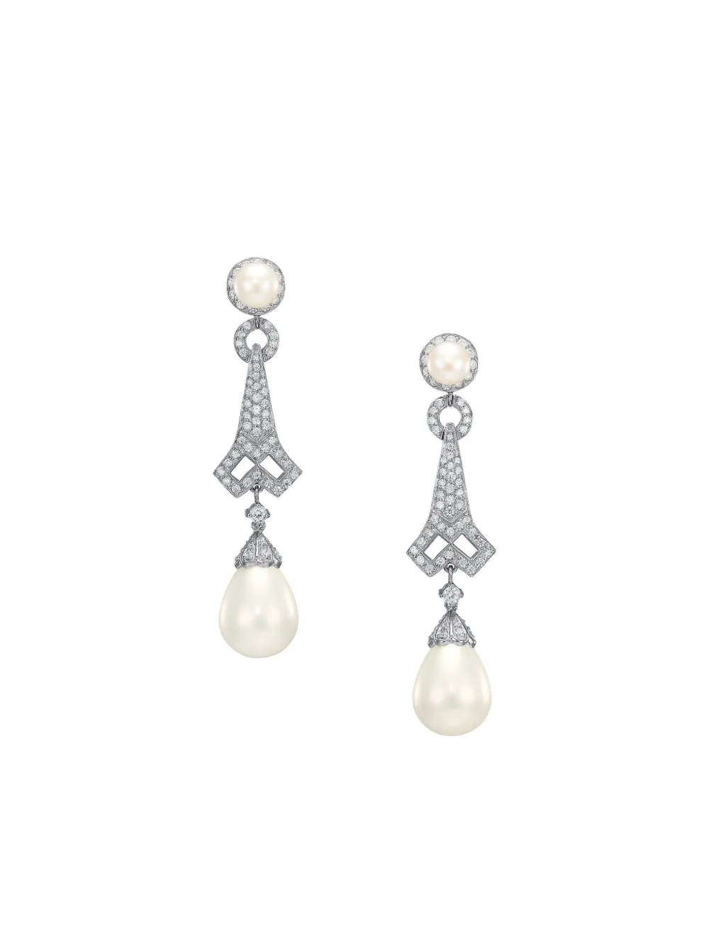 Anabela Chan 14k Gold Lattice Diamond Earrings In Silver