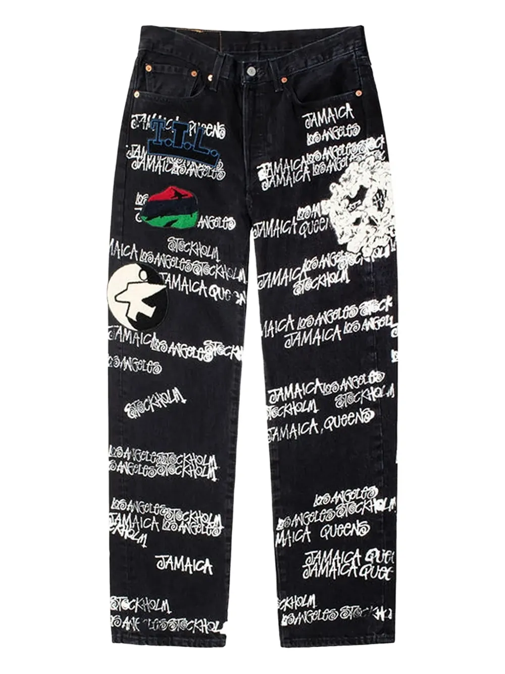 Denim Tears x Stussy x Our Legacy straight-leg jeans | Black | Image 1