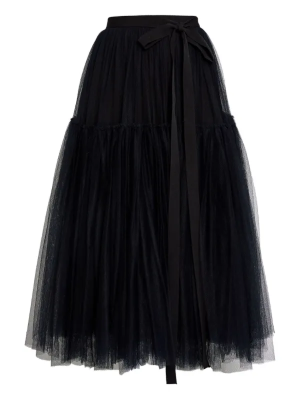Erdem Bow Full Skirt in Black