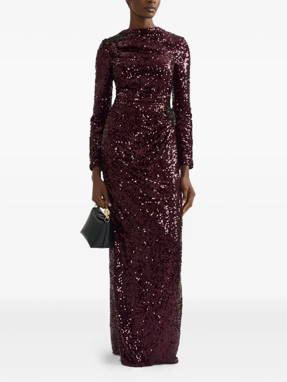  Erdem Draped Long Sleev Dress - Red 