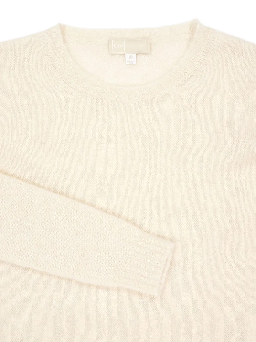 120% Lino Long-sleeve Sweater In Neutral