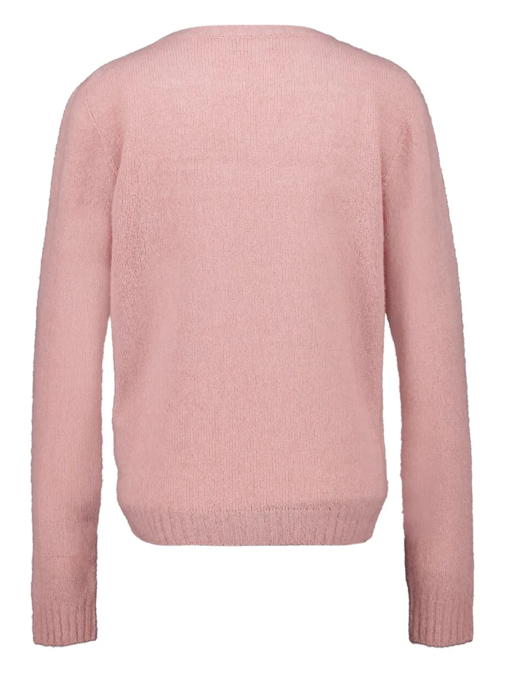 120% Lino Long-sleeve Knit Sweater In Pink