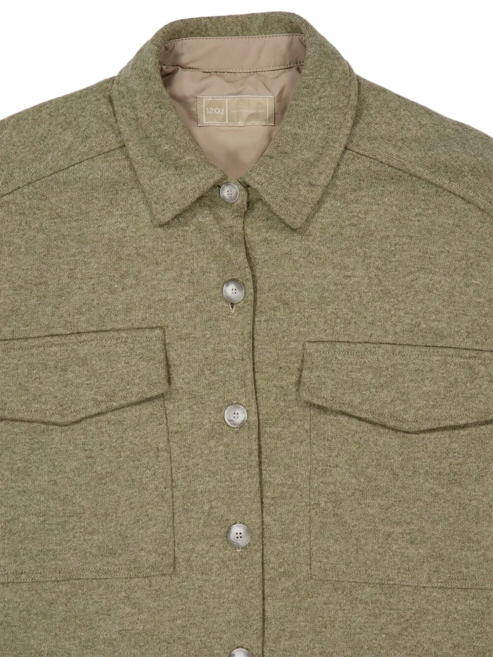 120% Lino Pocket Button Jacket In Green