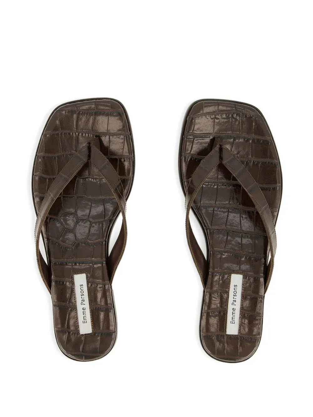 Emme Parsons Sandalen met krokodillen-reliëf Bruin