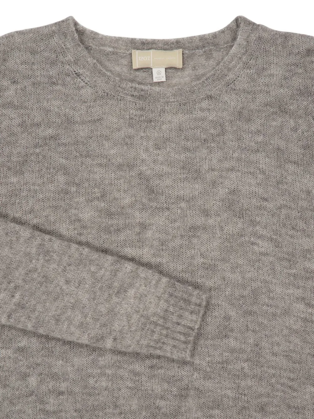 120% Lino Long-sleeve Maglia Sweater In Gray