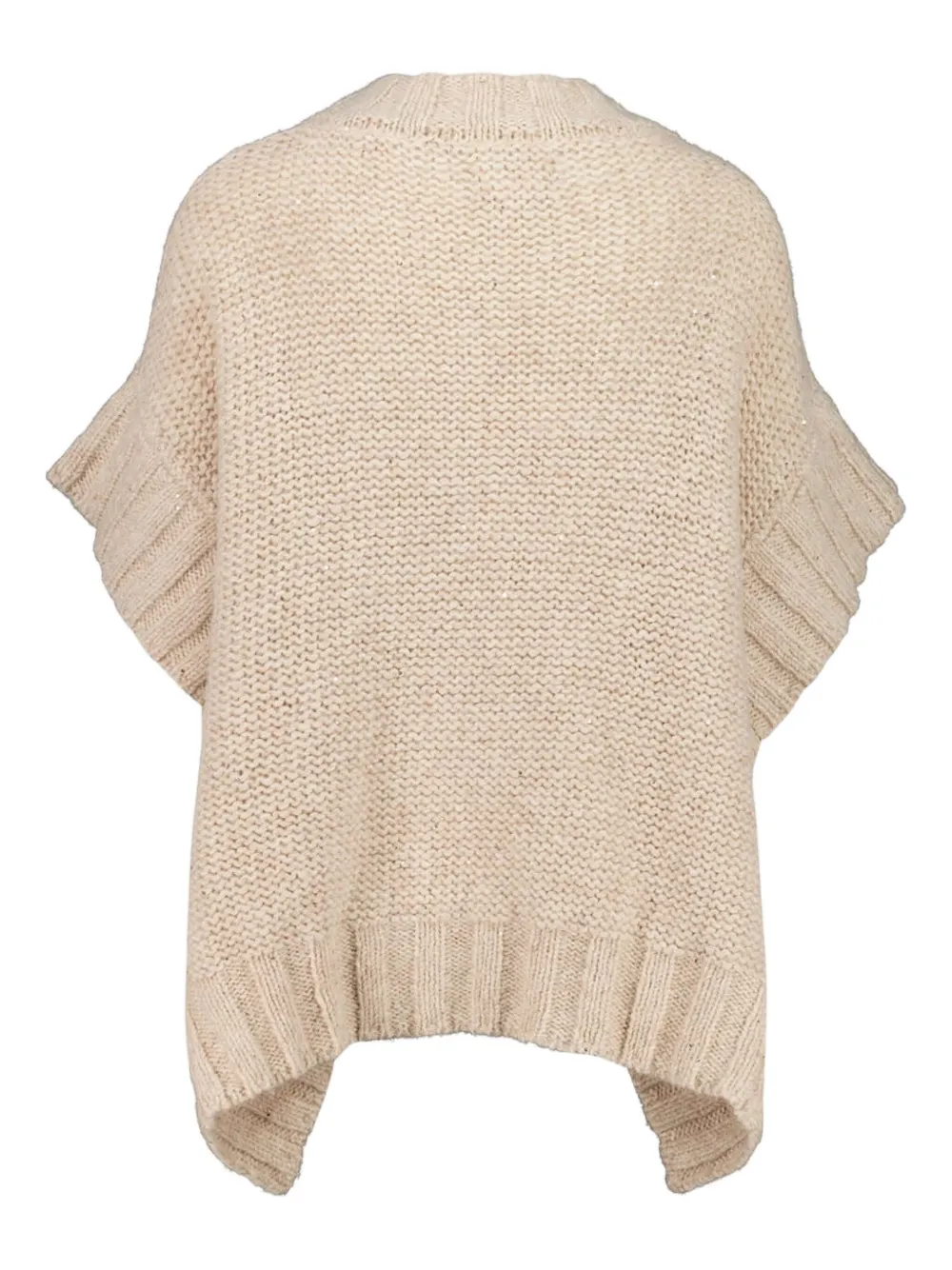120% Lino top estilo poncho de canalé | Cárdigans | Image 2