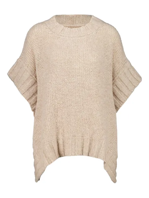 120% Lino ribbed poncho top