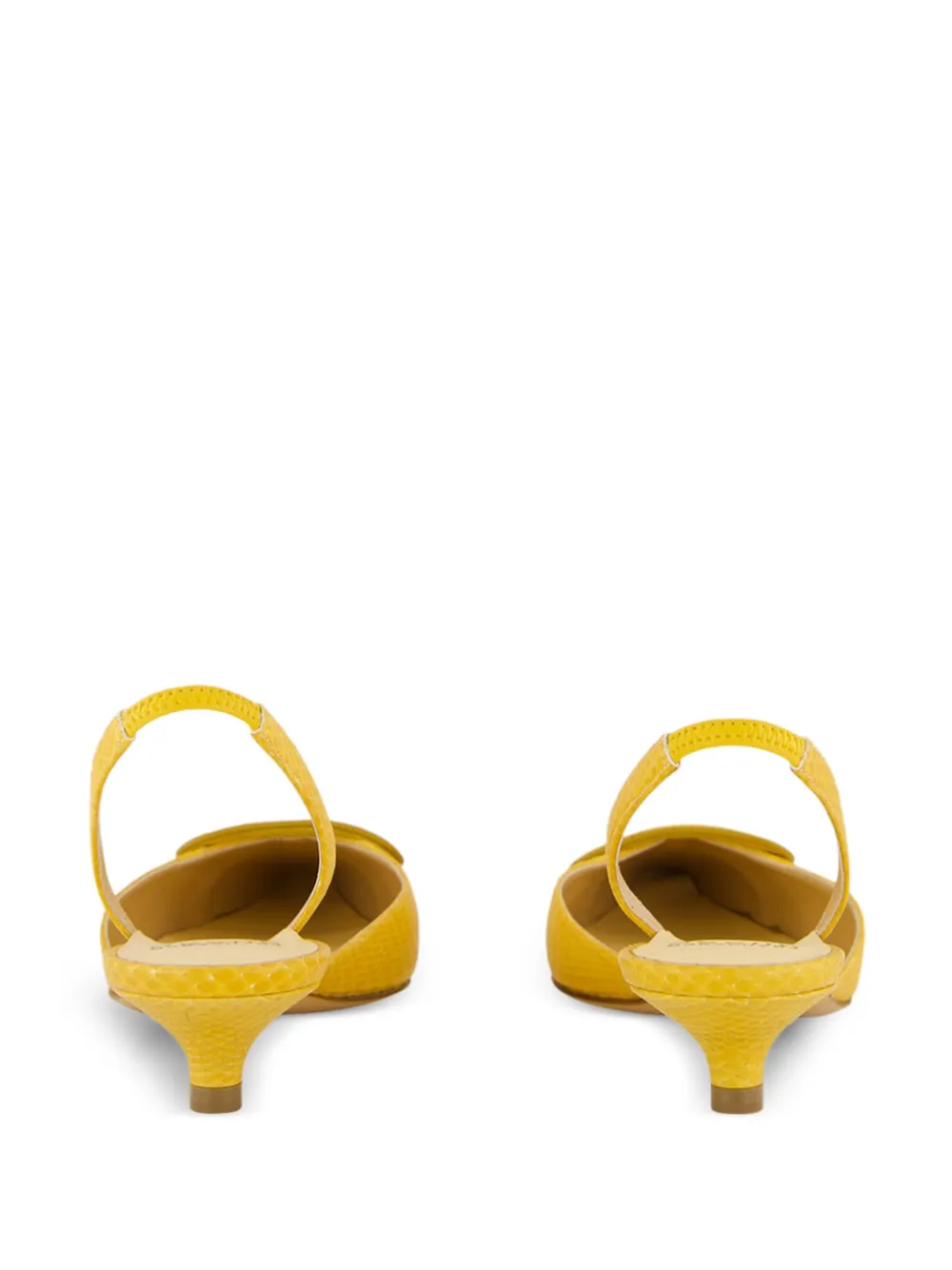 Francesco Russo 25 mm R1p1011 pumps met kitten-hak en gesp Geel