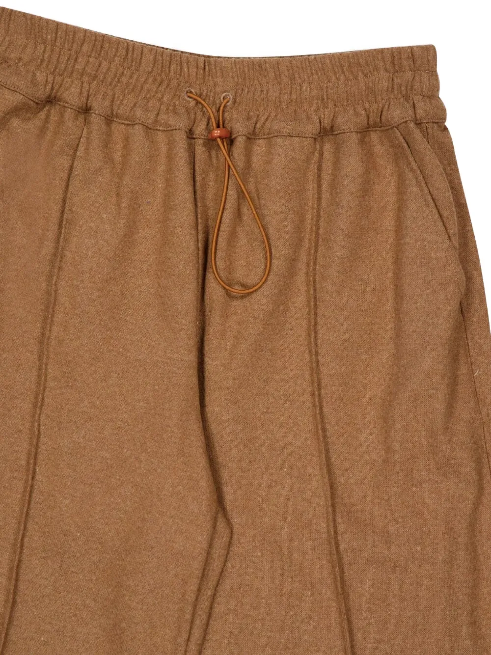 120% Lino Drawstring Teddy Trousers In Brown