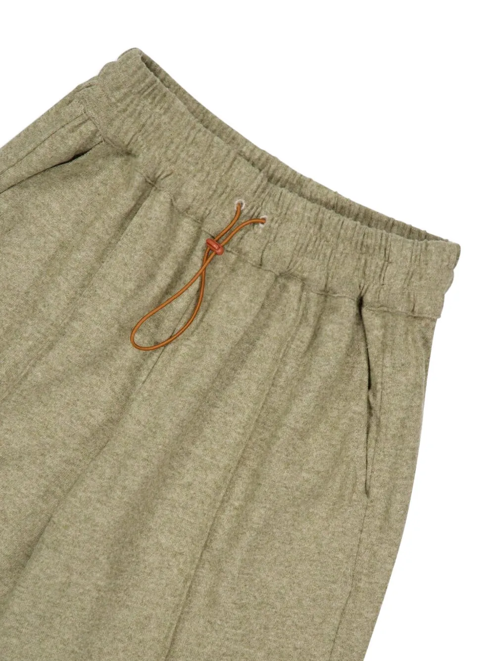 120% Lino Drawstring Trousers In Green