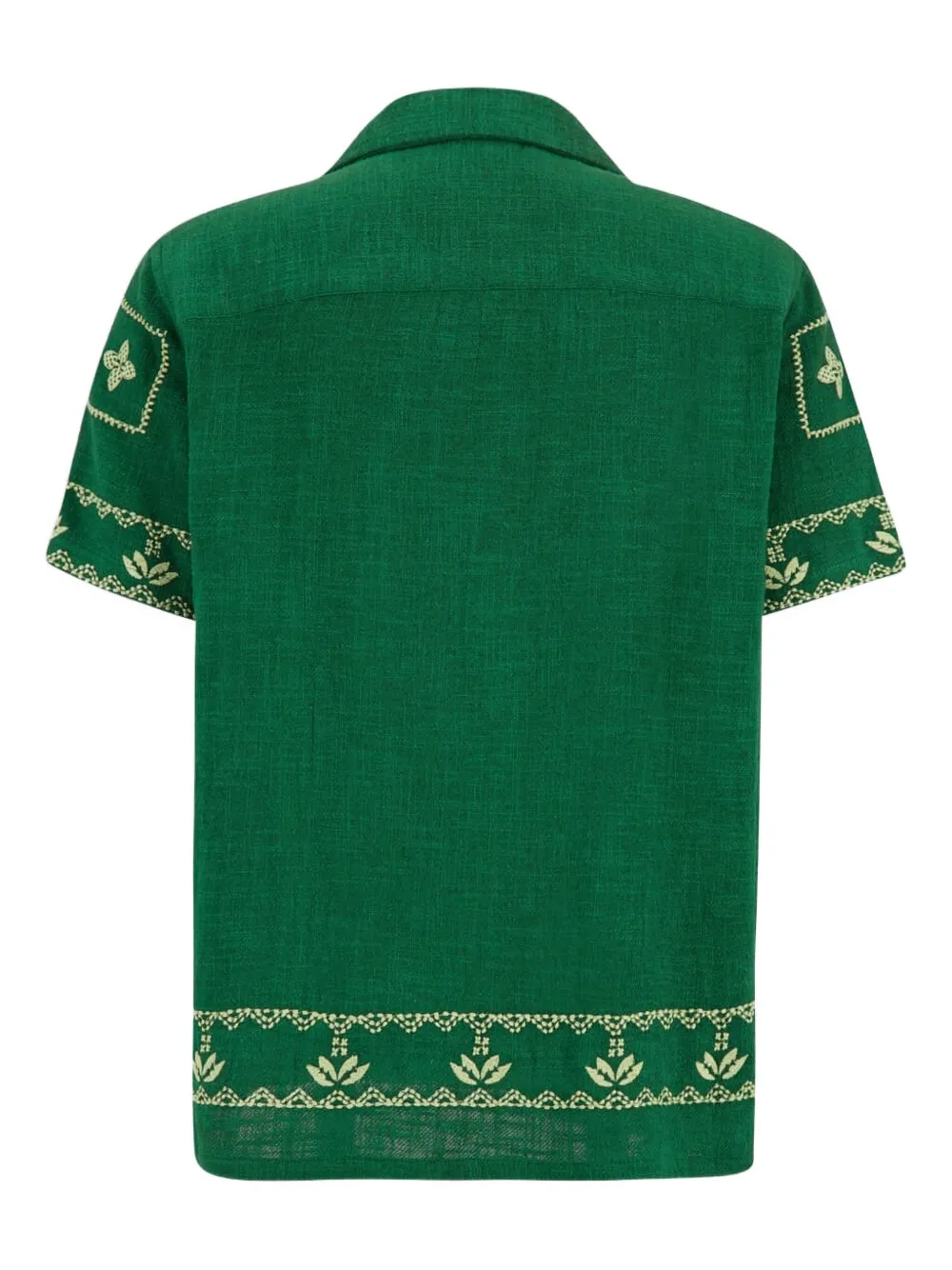Baziszt Mexican button-down overhemd met borduurwerk - Groen