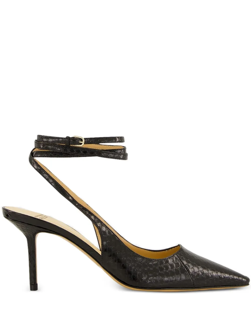 Francesco Russo Leather Ankle-tie Pumps In Black