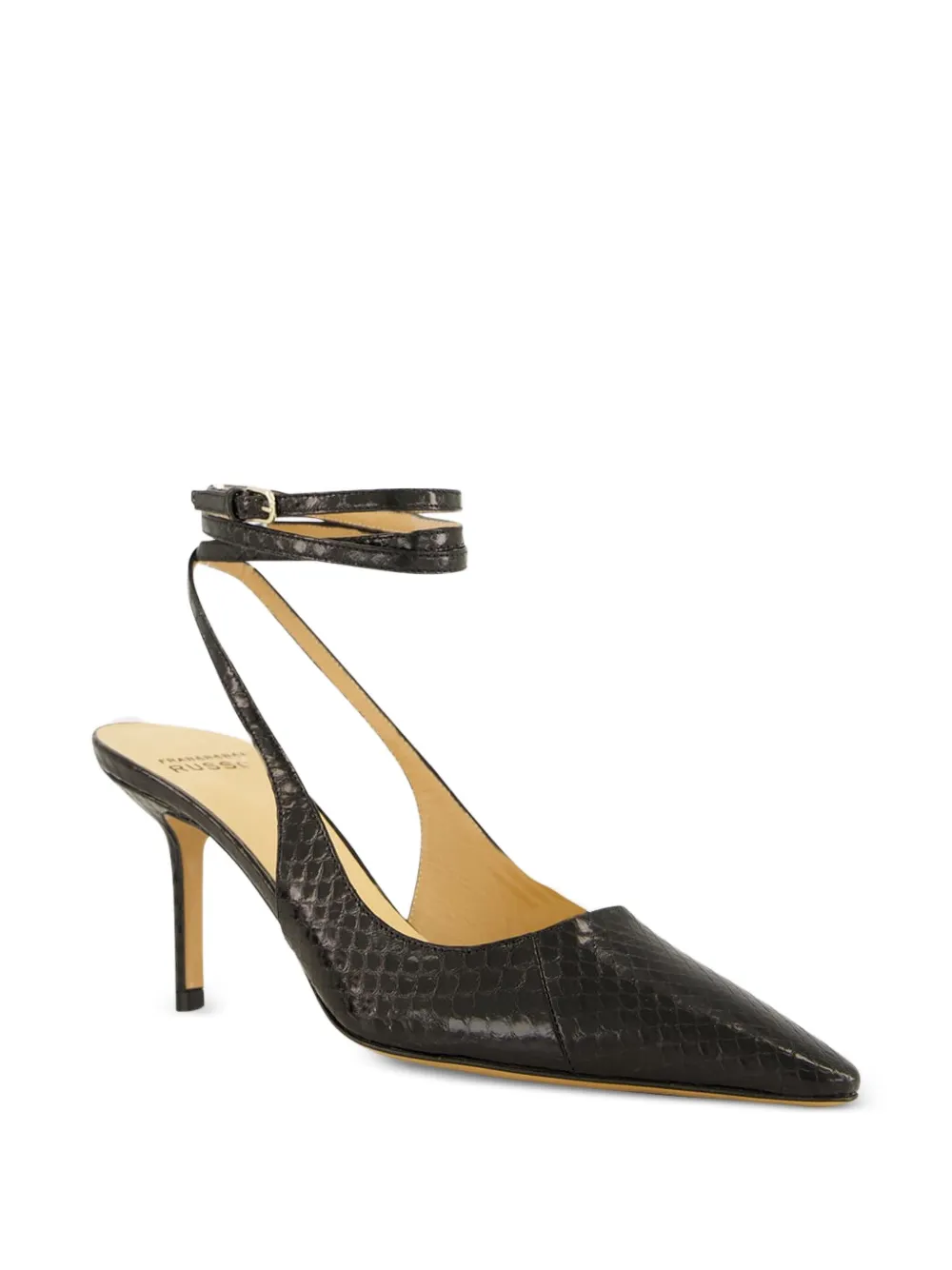 Francesco Russo Leather Ankle-tie Pumps In Black