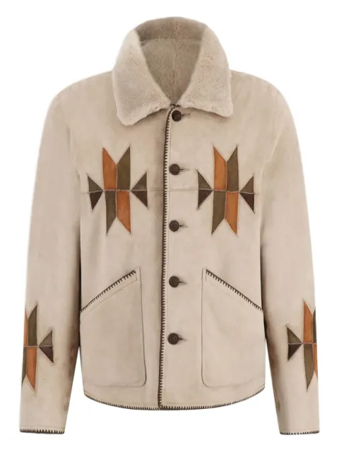 Baziszt appliqué fur collar jacket