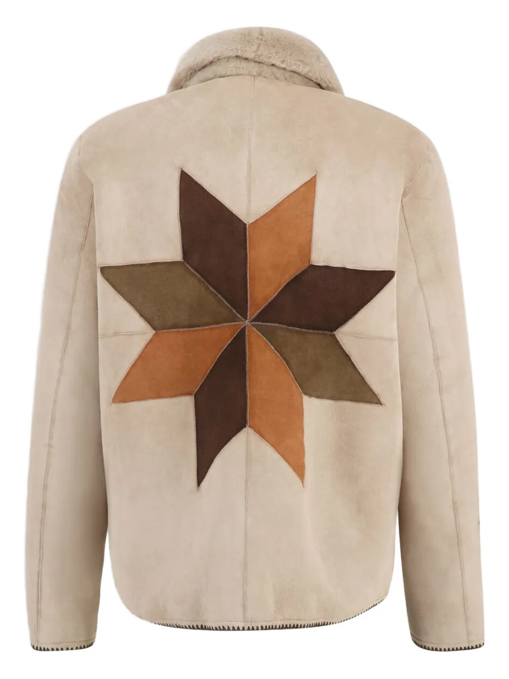 Baziszt Reversible Rigel Suede Shearling Jacket In Brown