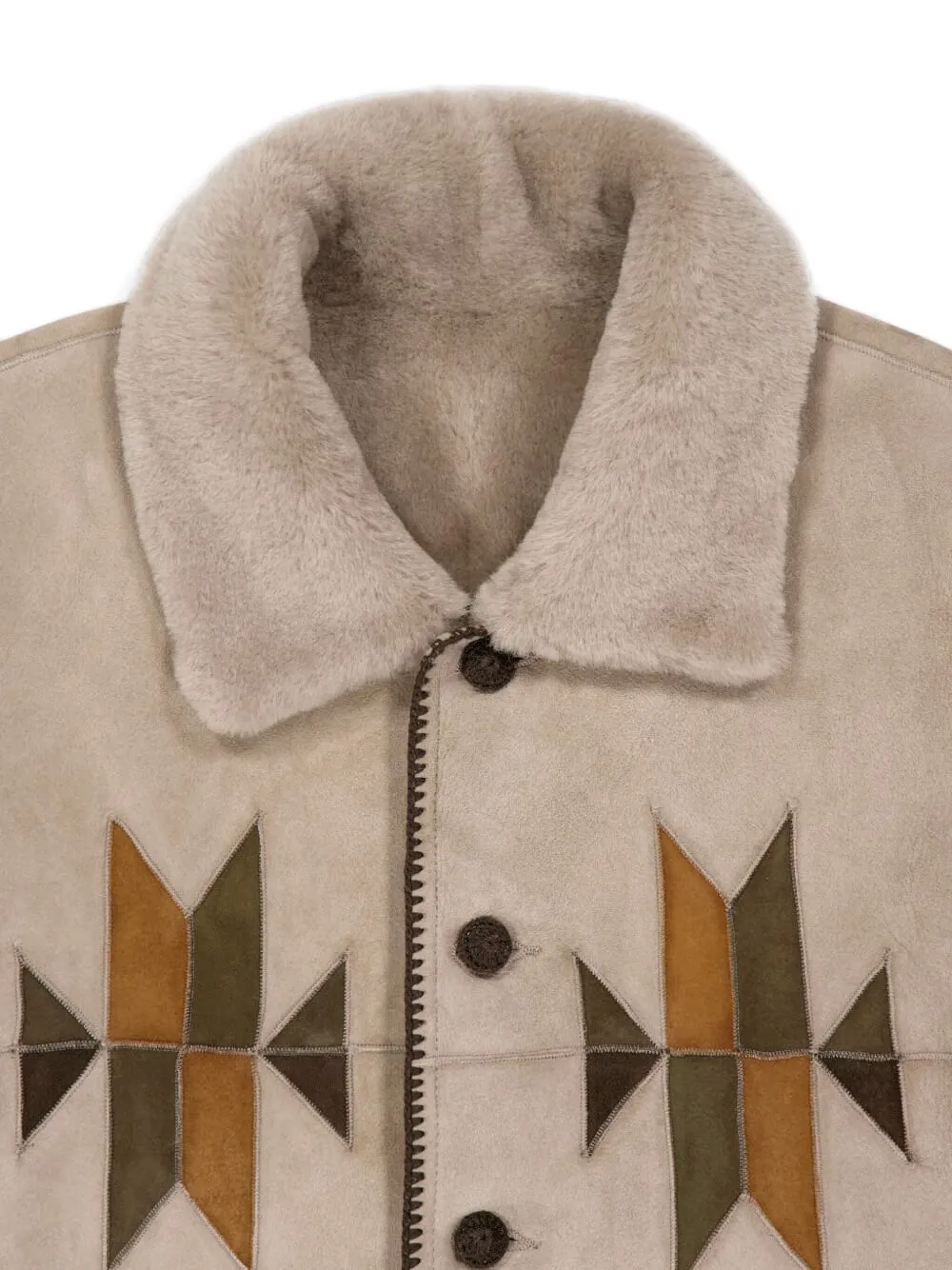Baziszt Reversible Rigel Suede Shearling Jacket In Brown