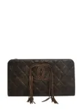 CHANEL Pre-Owned 2010-2011 Metallic Lambskin CC Chain Fringe clutch bag - Black