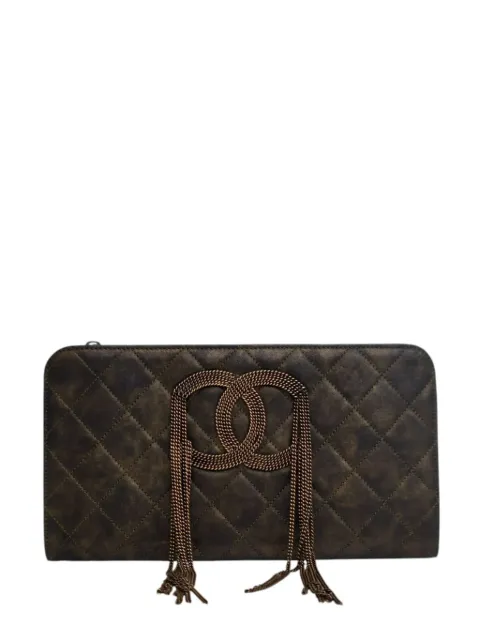 CHANEL Pre-Owned 2010-2011 Metallic Lambskin CC Chain Fringe clutch bag
