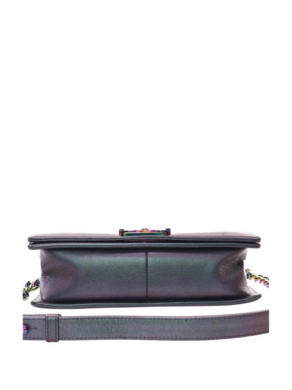Pre-owned Chanel 2015-2016 Old Medium Quilted Iridescent Goatskin Boy Flap Crossbody Bag In Multi