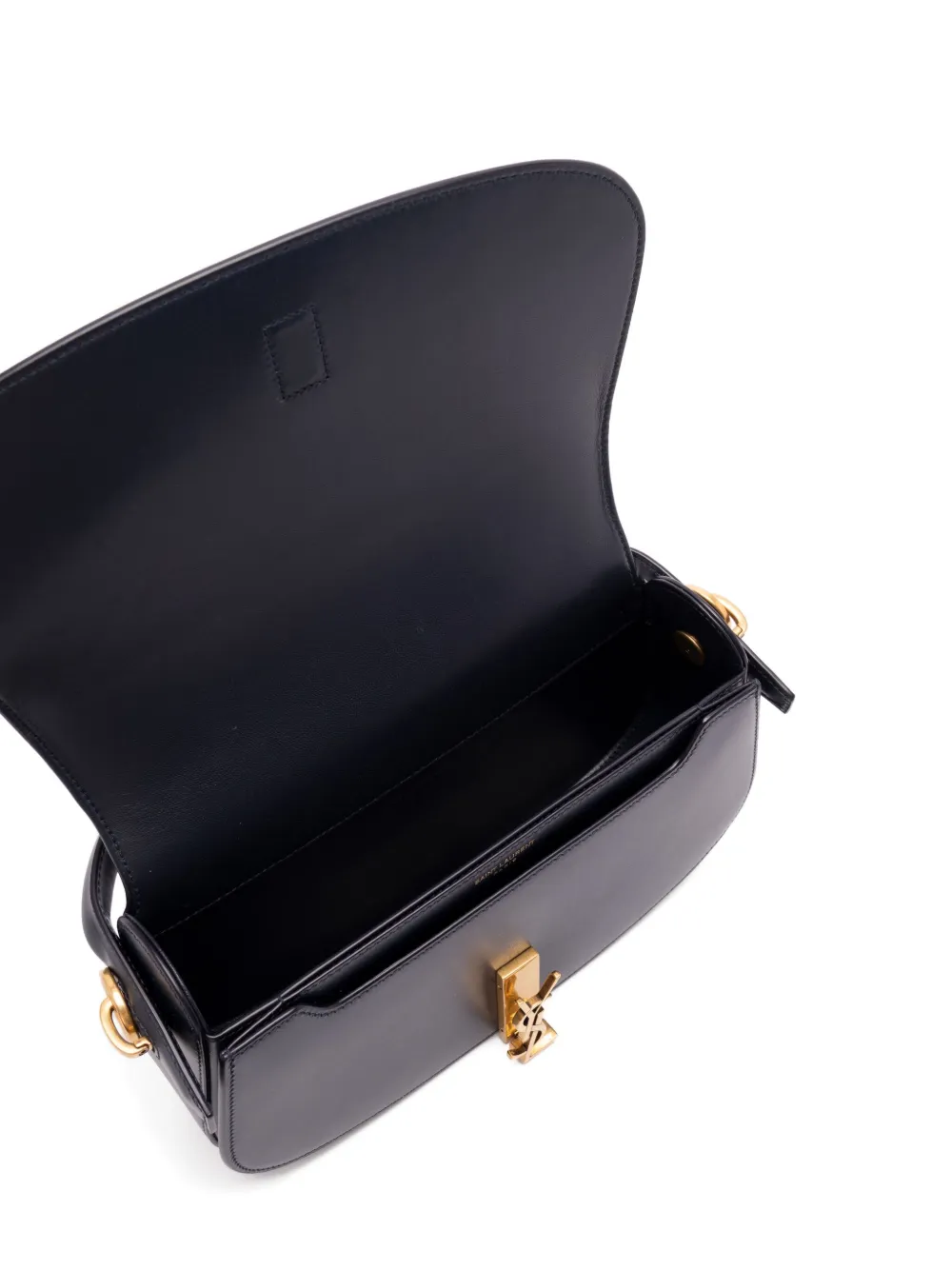 Saint Laurent Box Leather Cross-body Bag Detachable Strap In Blue