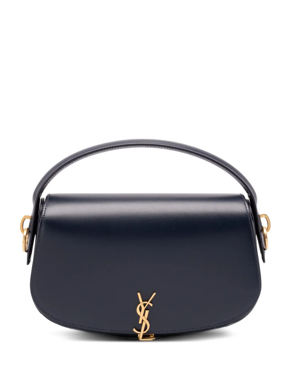Saint Laurent Box Leather Cross-body Bag Detachable Strap In Blue