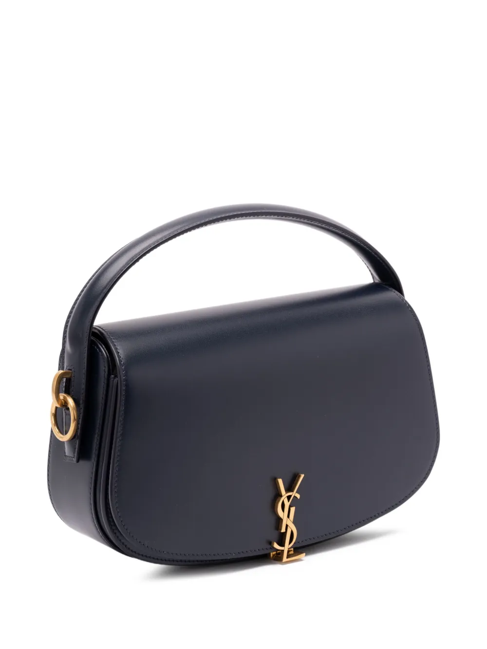 Saint Laurent Box Leather Cross-body Bag Detachable Strap In Blue