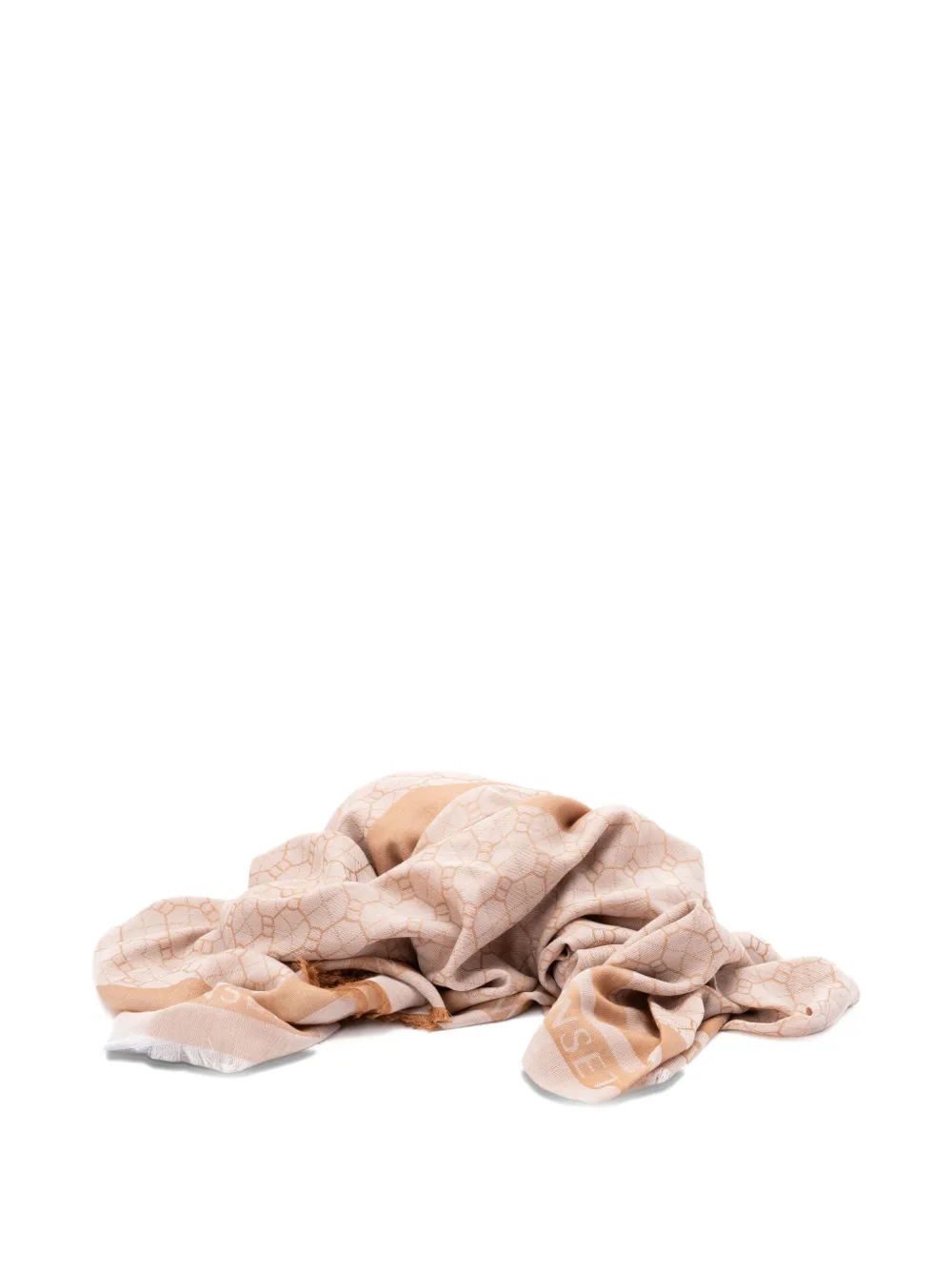 TWINSET Sjaal met geometrisch patroon en logo - Beige