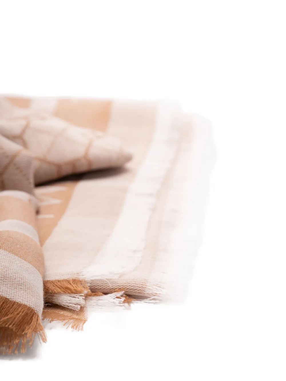 TWINSET Sjaal met geometrisch patroon en logo Beige