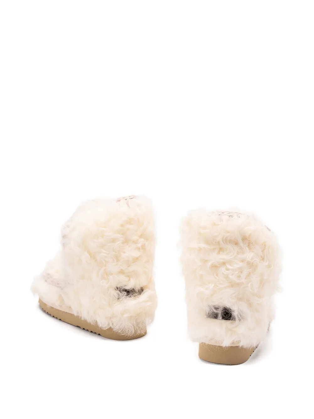 Mou knitted-trim sheepskin boots Neutrals