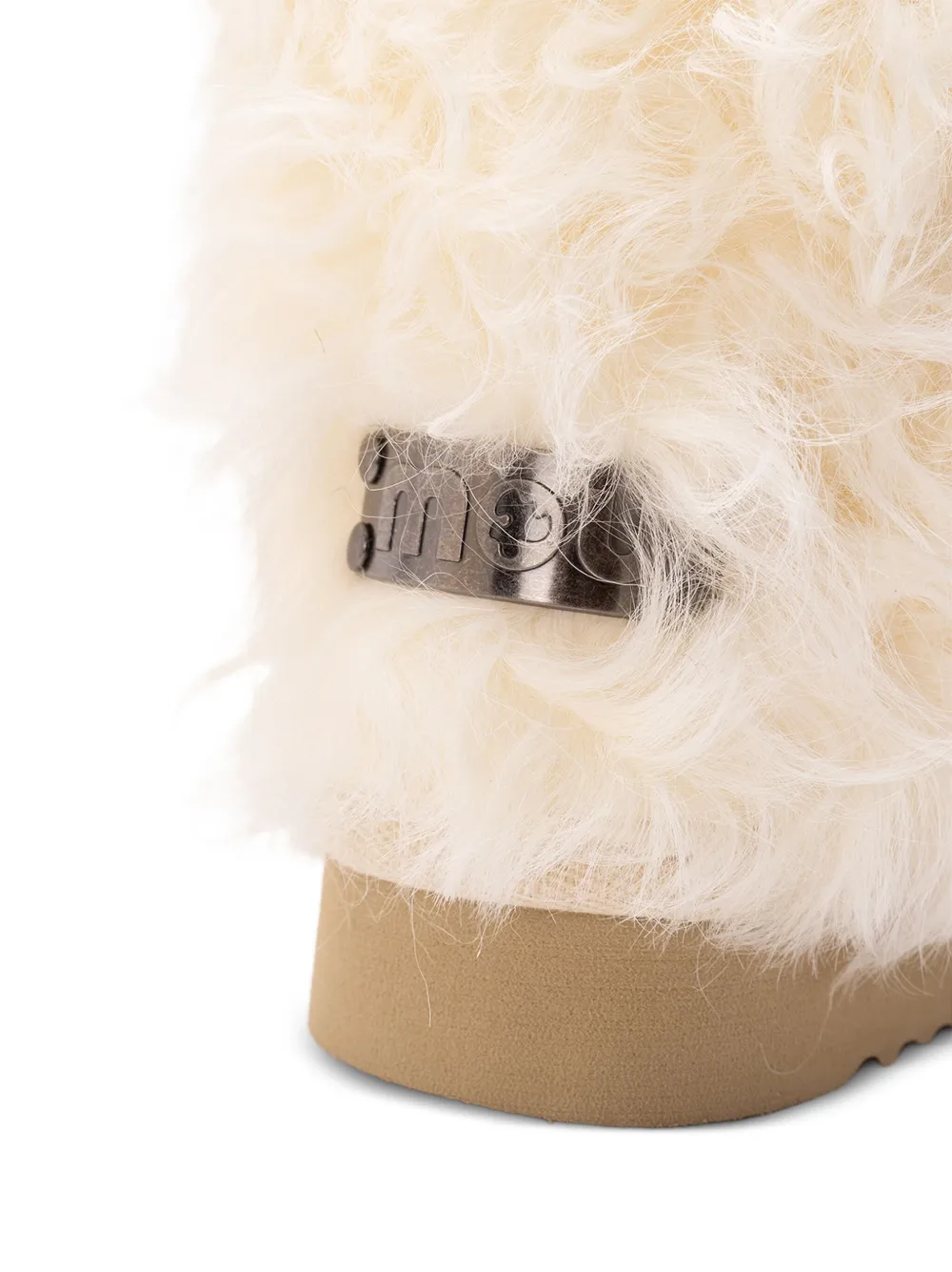 Mou knitted-trim sheepskin boots Neutrals