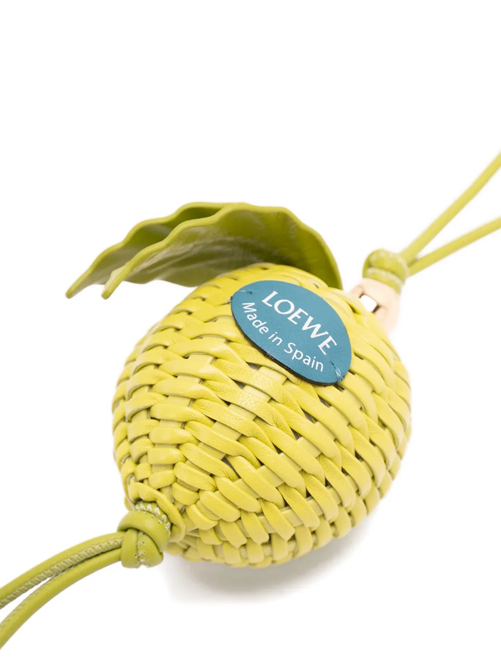 Loewe Granny Apple Leather And Gold-tone Bag Charm In Yellow