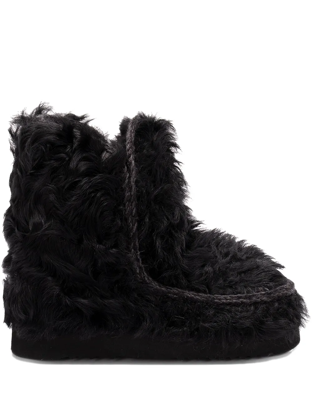 Mou goat fur ankle boots Black