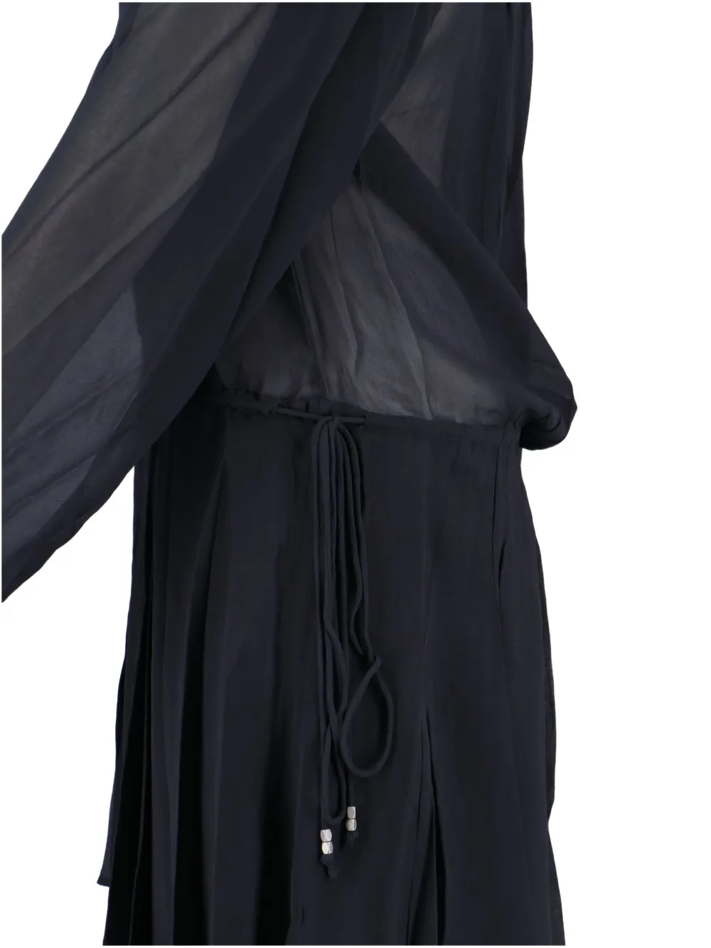 Isabel Marant Pleated Drawstring Mini Dress In Black