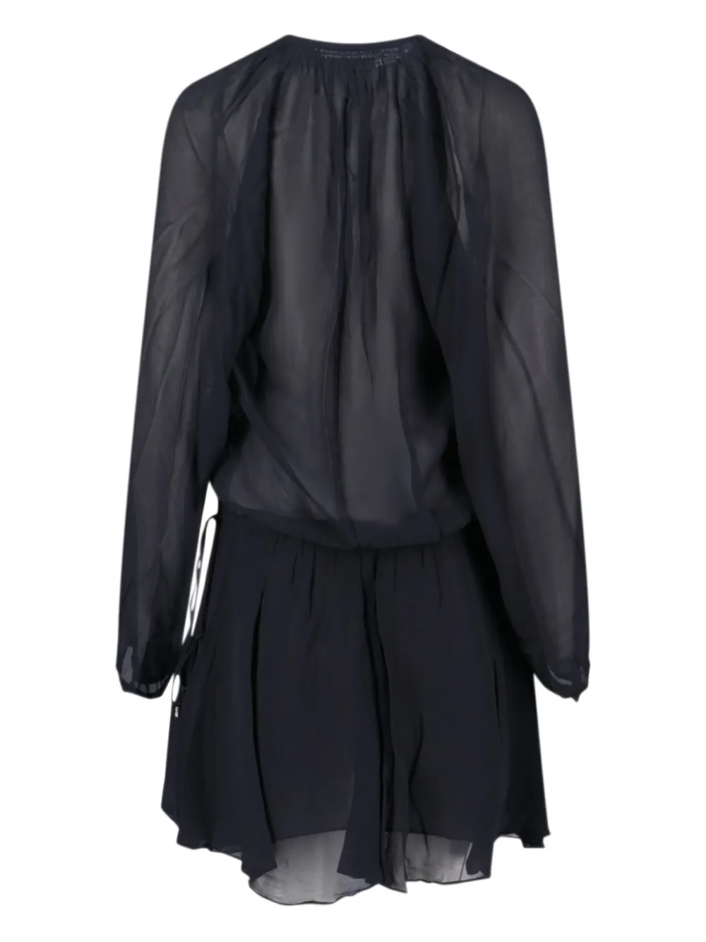Isabel Marant Pleated Drawstring Mini Dress In Black