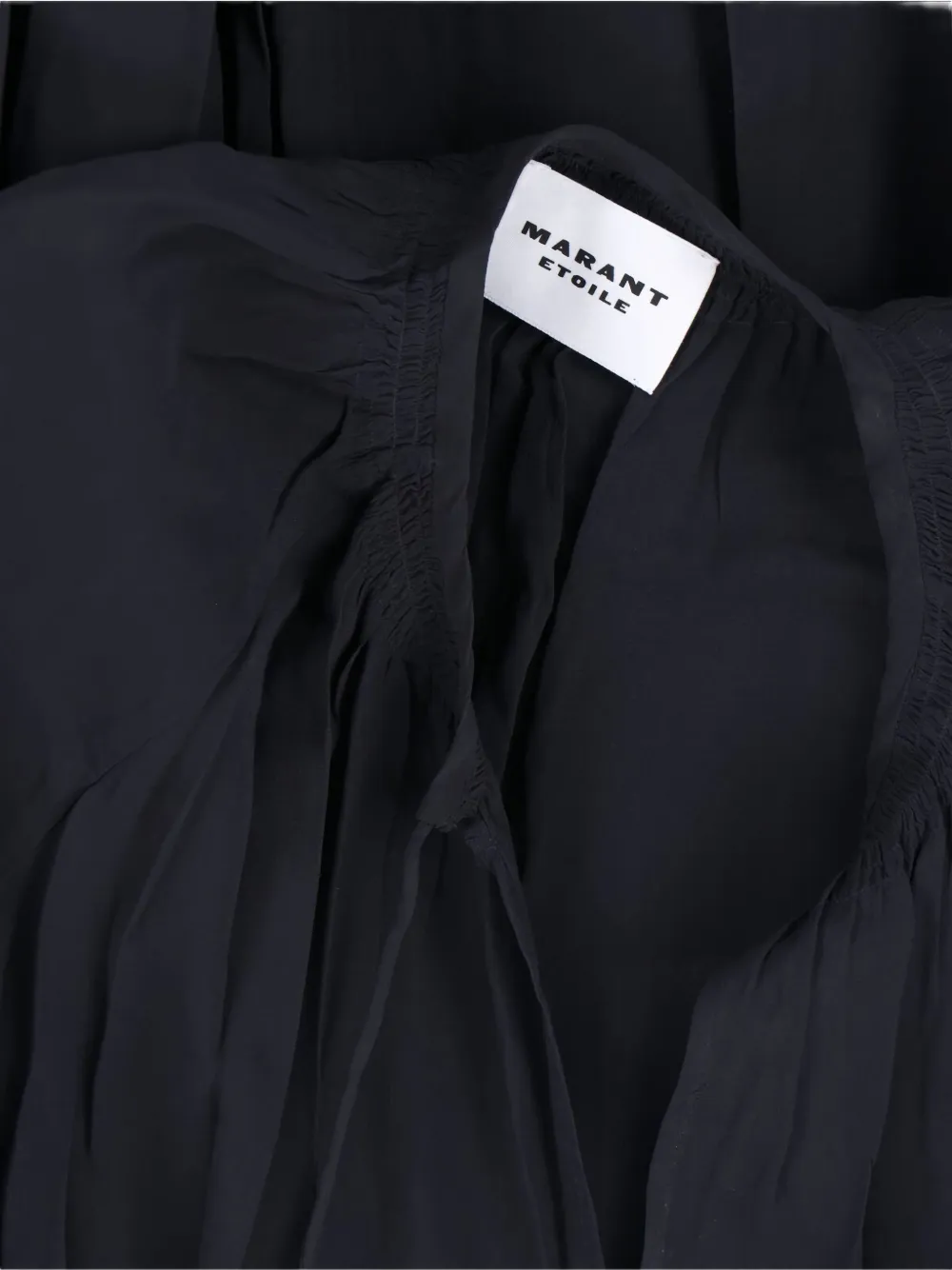 Isabel Marant Pleated Drawstring Mini Dress In Black
