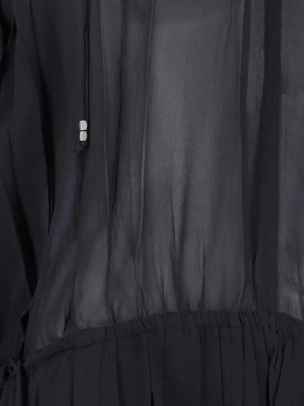 Isabel Marant Pleated Drawstring Mini Dress In Black