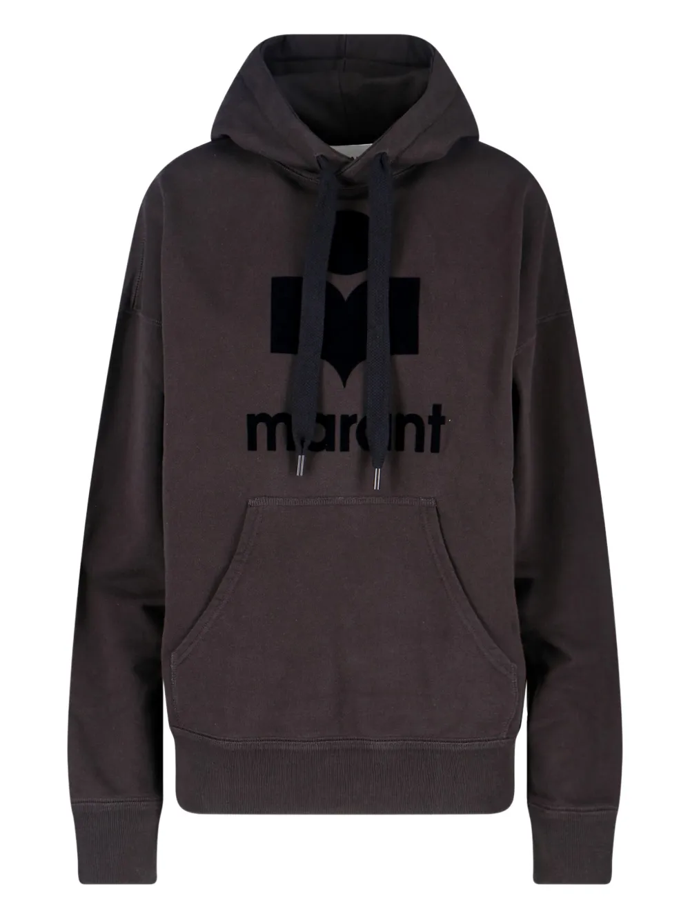 Isabel Marant Logo-embroidered Hooded Sweatshirt In Brown