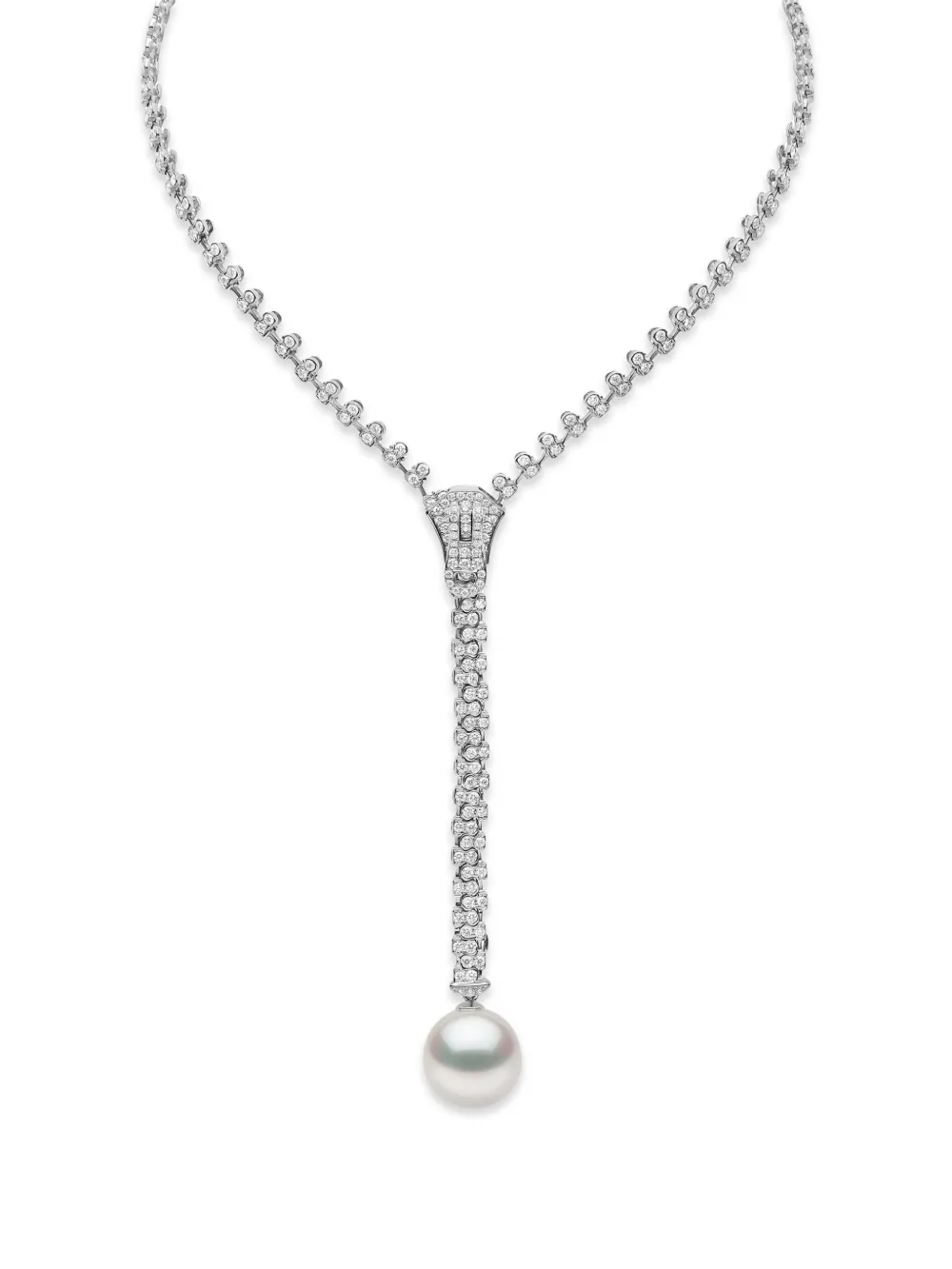 Yoko London 18kt Weißgoldhalskette mit Perlen - Silber