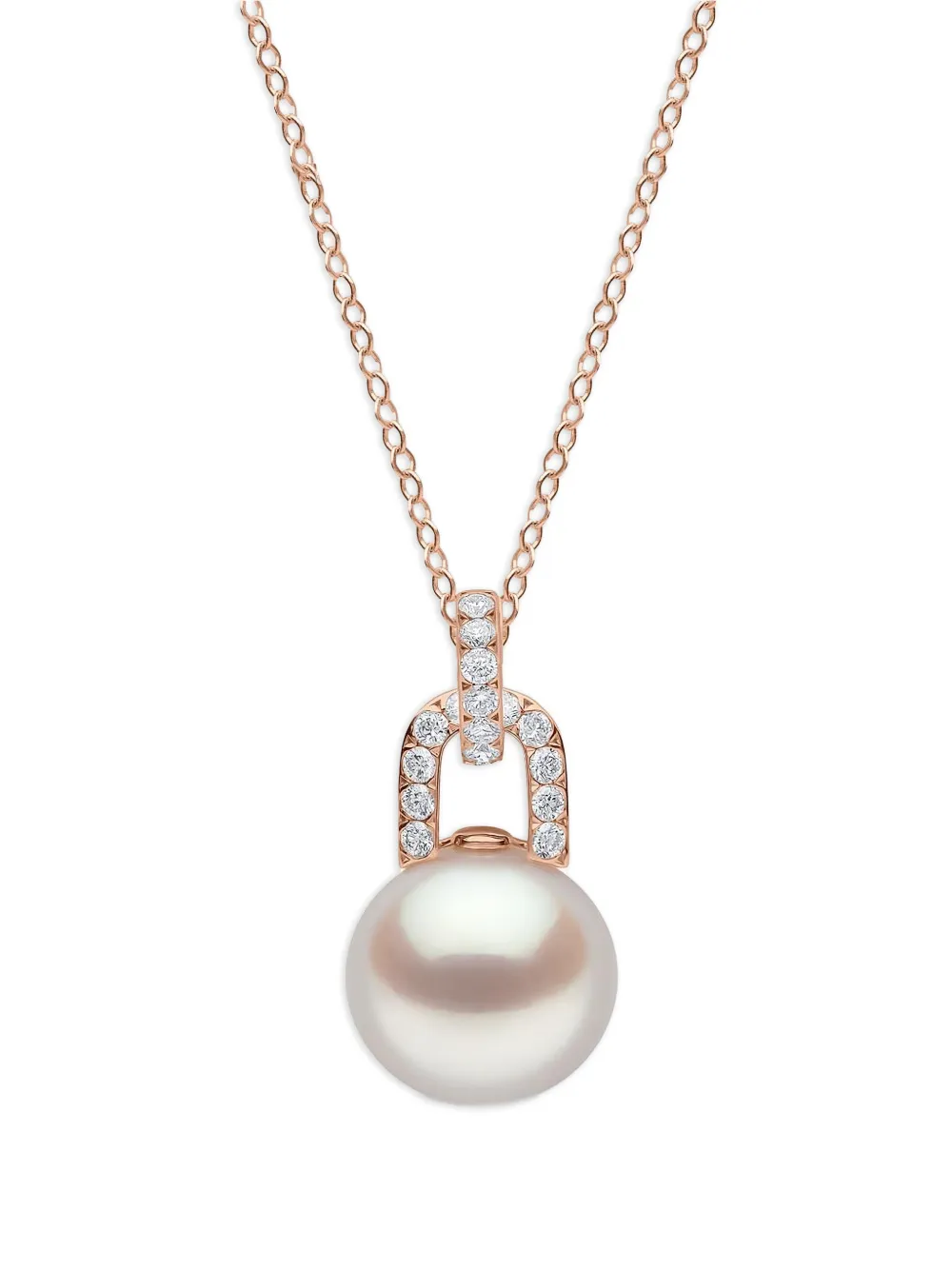Yoko London 18kt Jazz Rotgoldhalskette mit Perlen- und Diamantenanhänger - Rosa
