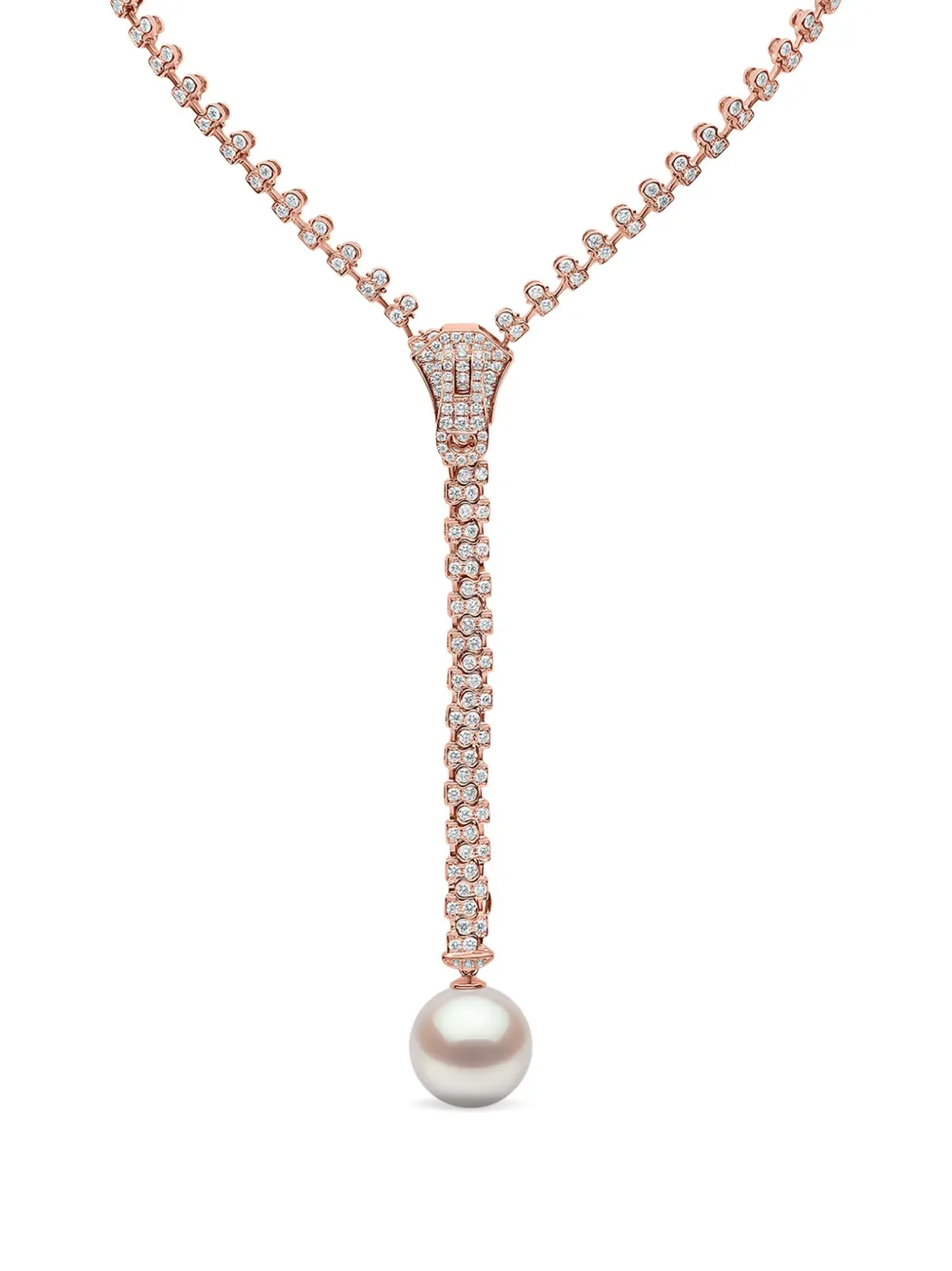 Yoko London 18K rose gold Zyyp pearl and diamonds necklace - Rosa
