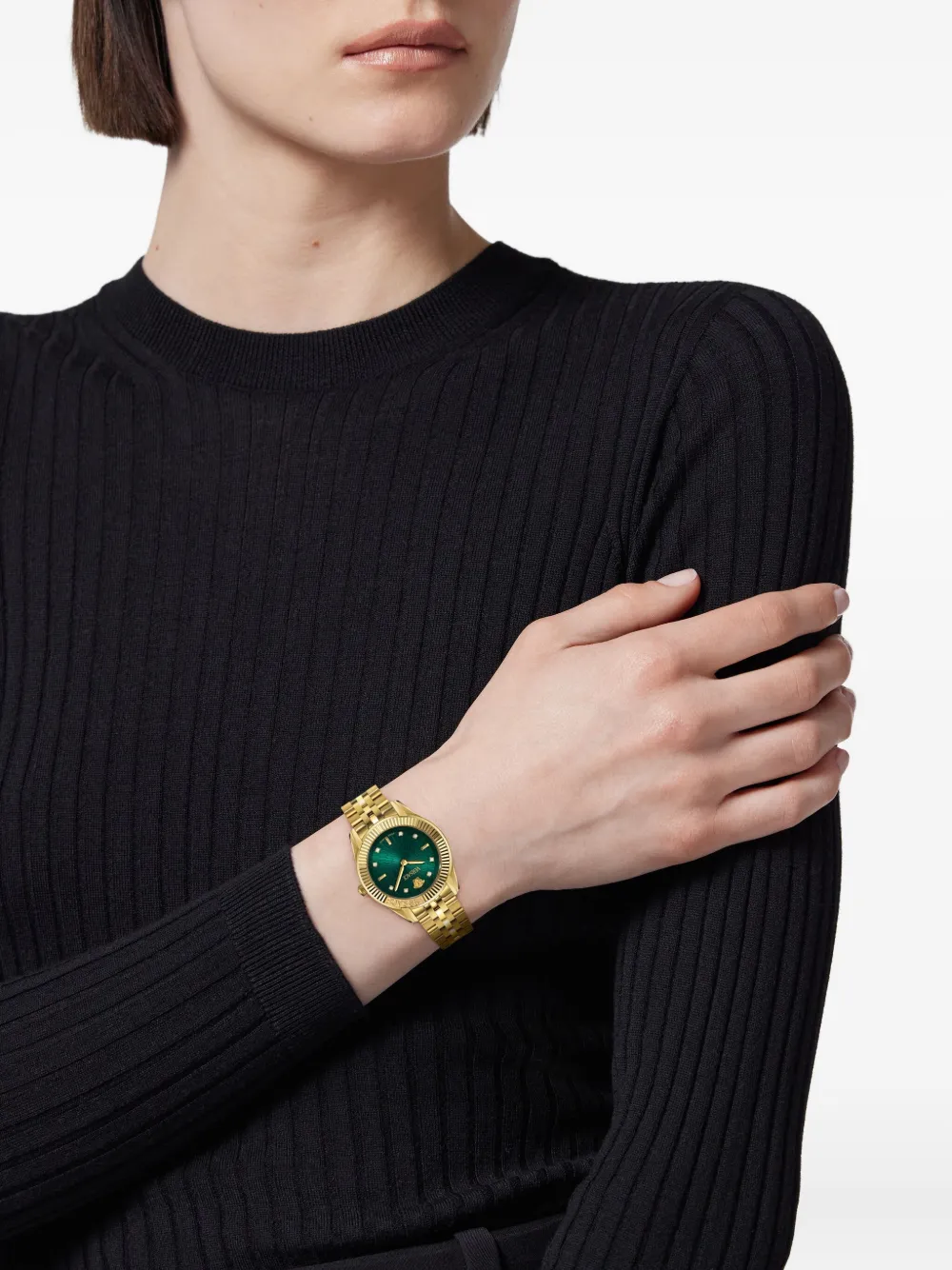  Versace Reloj Greca Diamond De 30 Mm - Verde 