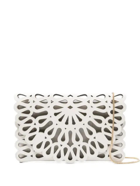 Simkhai laser-cut leather clutch