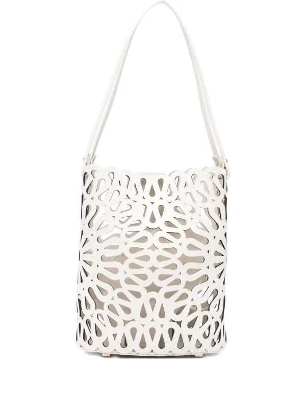 Simkhai Mccall Laser-cut Bucket Bag in White