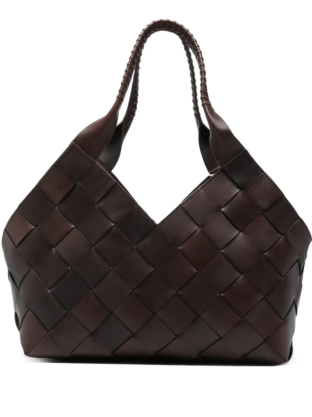 DRAGON DIFFUSION Castello woven-leather tote bag - Marrone
