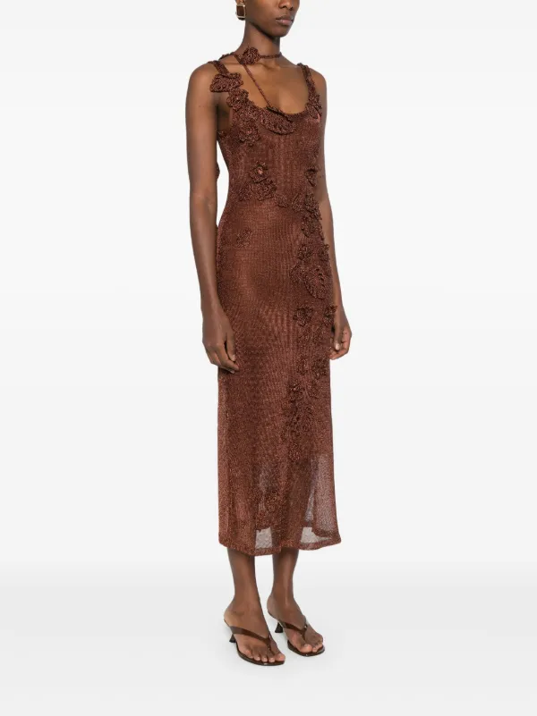 Cult Gaia Pemma Knitted Maxi Dress | Brown | FARFETCH GE