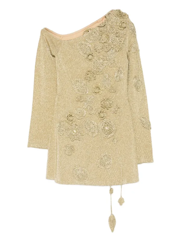 Cult Gaia Kaela Floral-appliqu Mini Dress - Gold