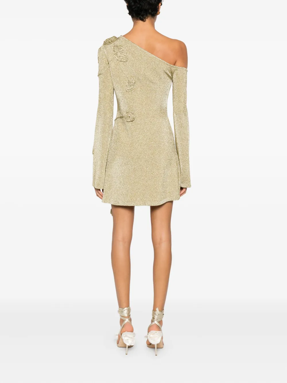 Cult Gaia Kaela Floral-appliqué Mini Dress In Gold